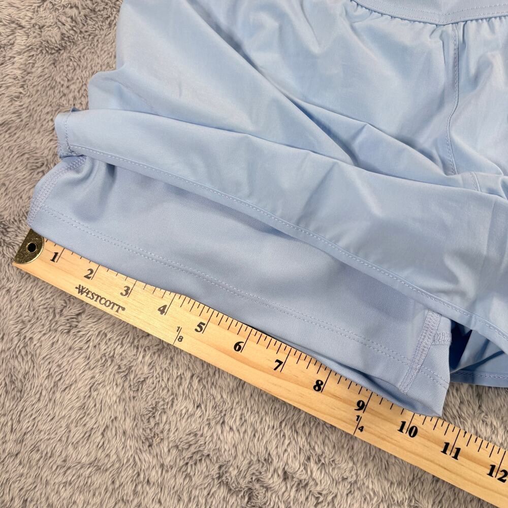 Goat USA Women's Woven Shorts Back Zip Pocket Performance Casual Blue Sz Medium - Picture 8 of 9